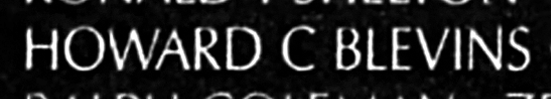Blevin's name engraved in the Wall